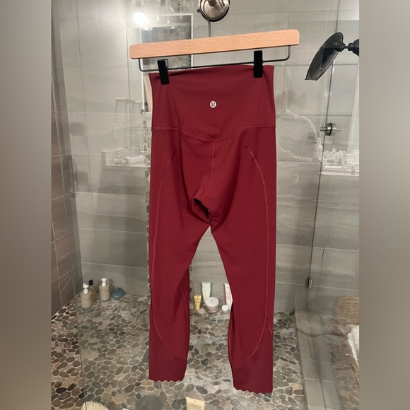 Lululemon Align Scalloped Hem High-Rise Pant 25" - Red Merlot - Picture 4 of 6